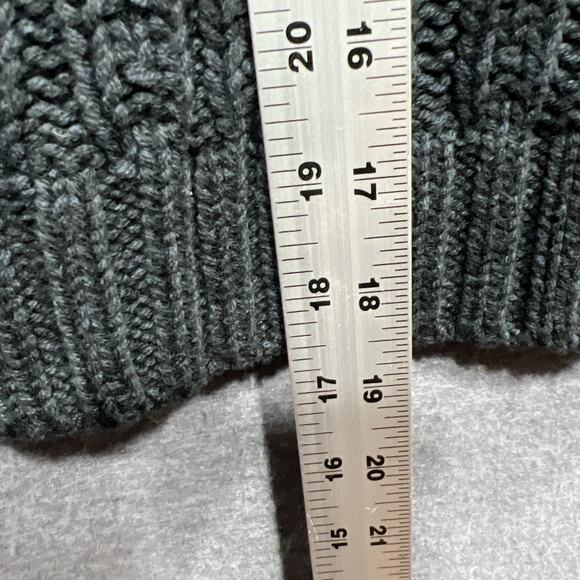 Free People Black Traveler Cable Collared V-Neck Cropped Sweater Women Size XS - Picture 14 of 14